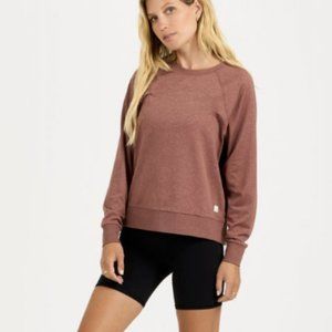 Vuori Long Sleeve Halo Crew Terracotta Heather Cropped Pullover XS